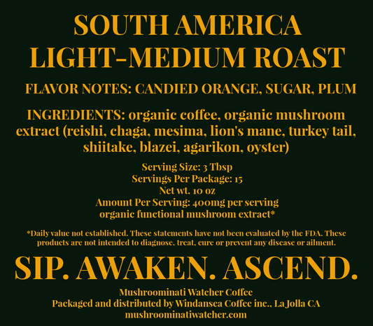 Mushroominati Watcher Mushroom Infused Coffee- Whole Bean